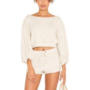 NWT: Free People - Spring Forward Set, womens long sleeve top & short sweat set
